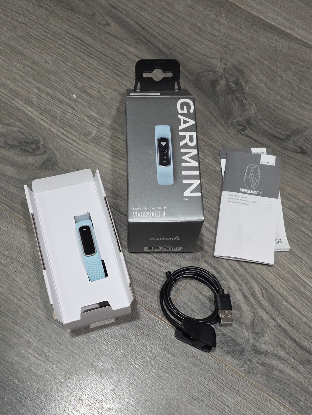 Garmin Vivosmart 4 Fitness Tracker - Light Blue Band